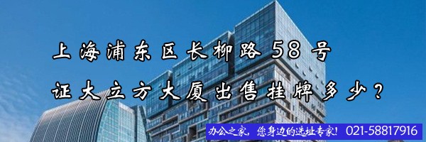 上海浦東區(qū)長柳路58號(hào)證大立方大廈出售掛牌多少？